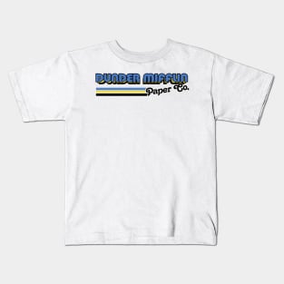 Retro 70s Style Dunder Mifflin Logo Design Kids T-Shirt